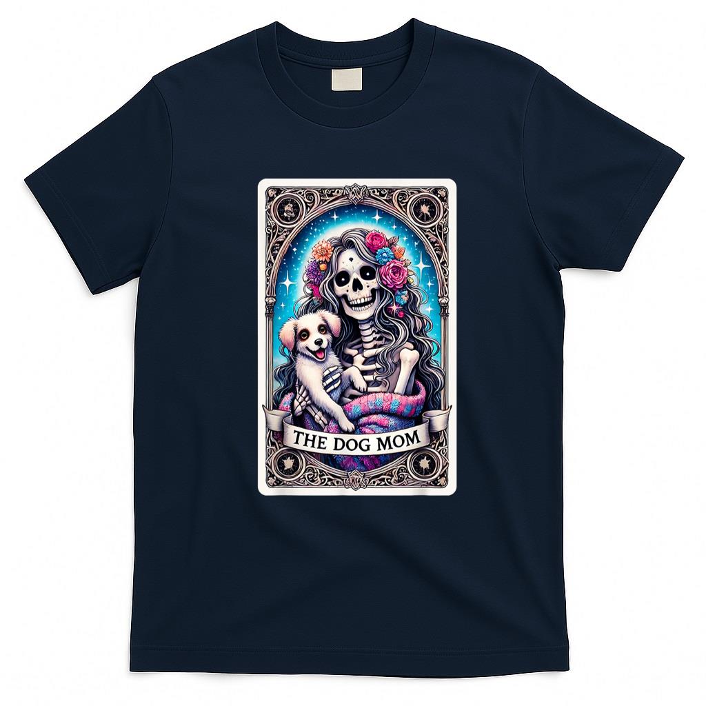 Pet Mom Halloween Shirt - The Dog Mom Skeleton Tarot Card Funny Pet Mama Puppy Lovers Men Women T-Shirt