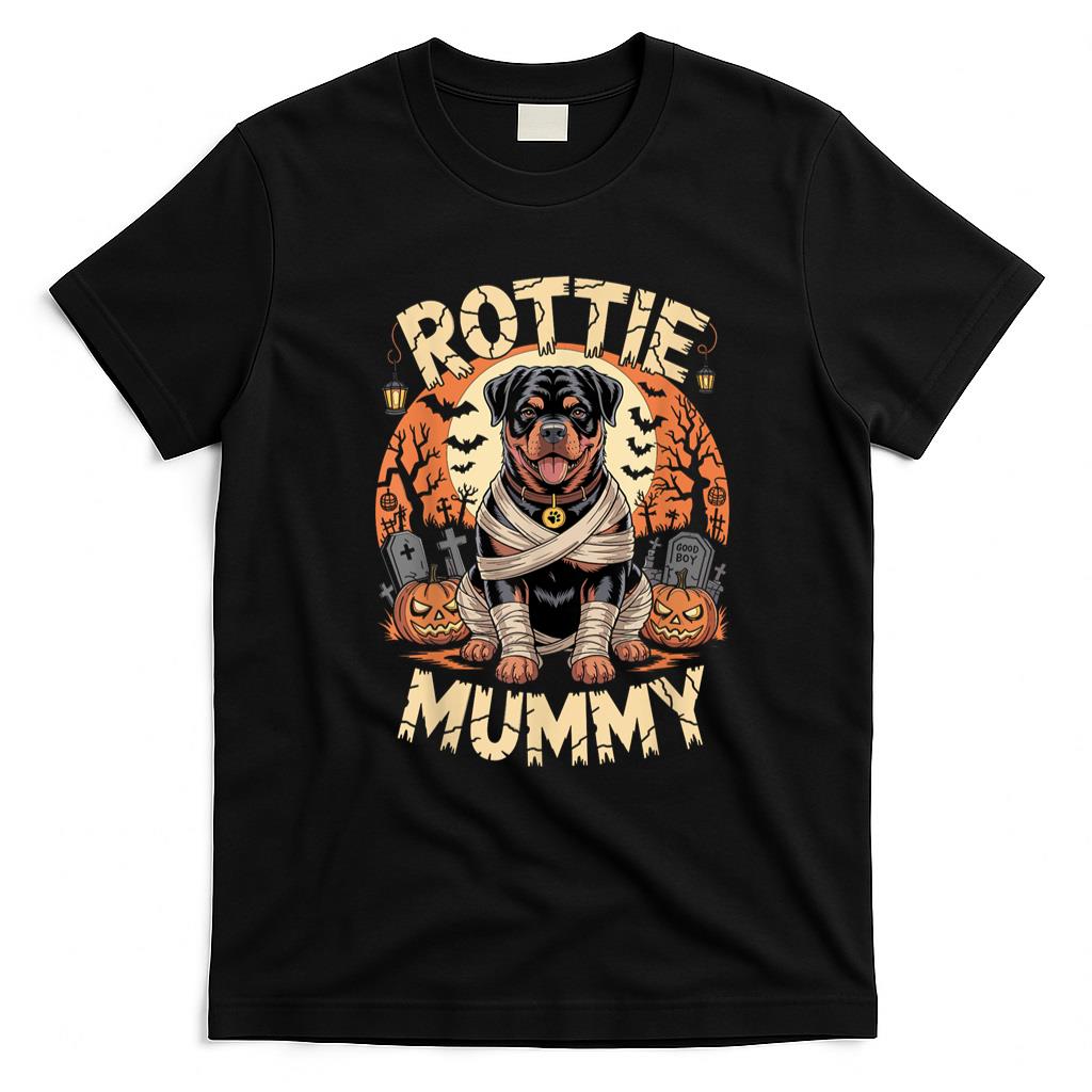 Pet Mom Halloween Shirt - Rottweiler Funny Halloween Costume Dog Owner Rottie Mummy T-Shirt