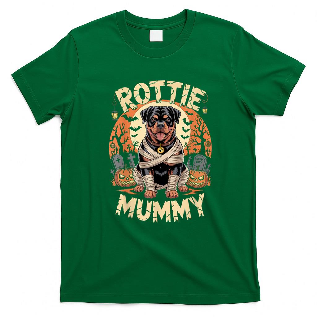 Pet Mom Halloween Shirt - Rottweiler Funny Halloween Costume Dog Owner Rottie Mummy T-Shirt