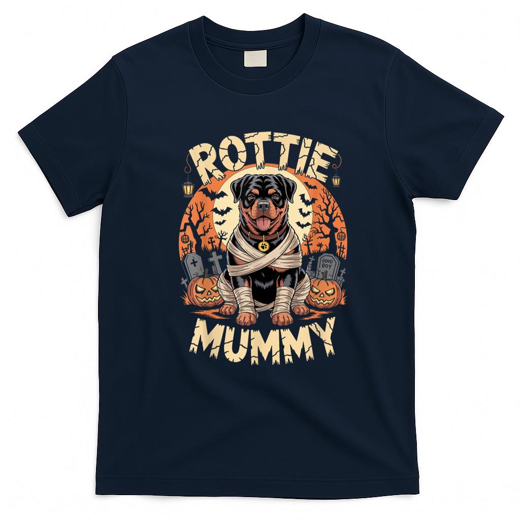 Pet Mom Halloween Shirt - Rottweiler Funny Halloween Costume Dog Owner Rottie Mummy T-Shirt