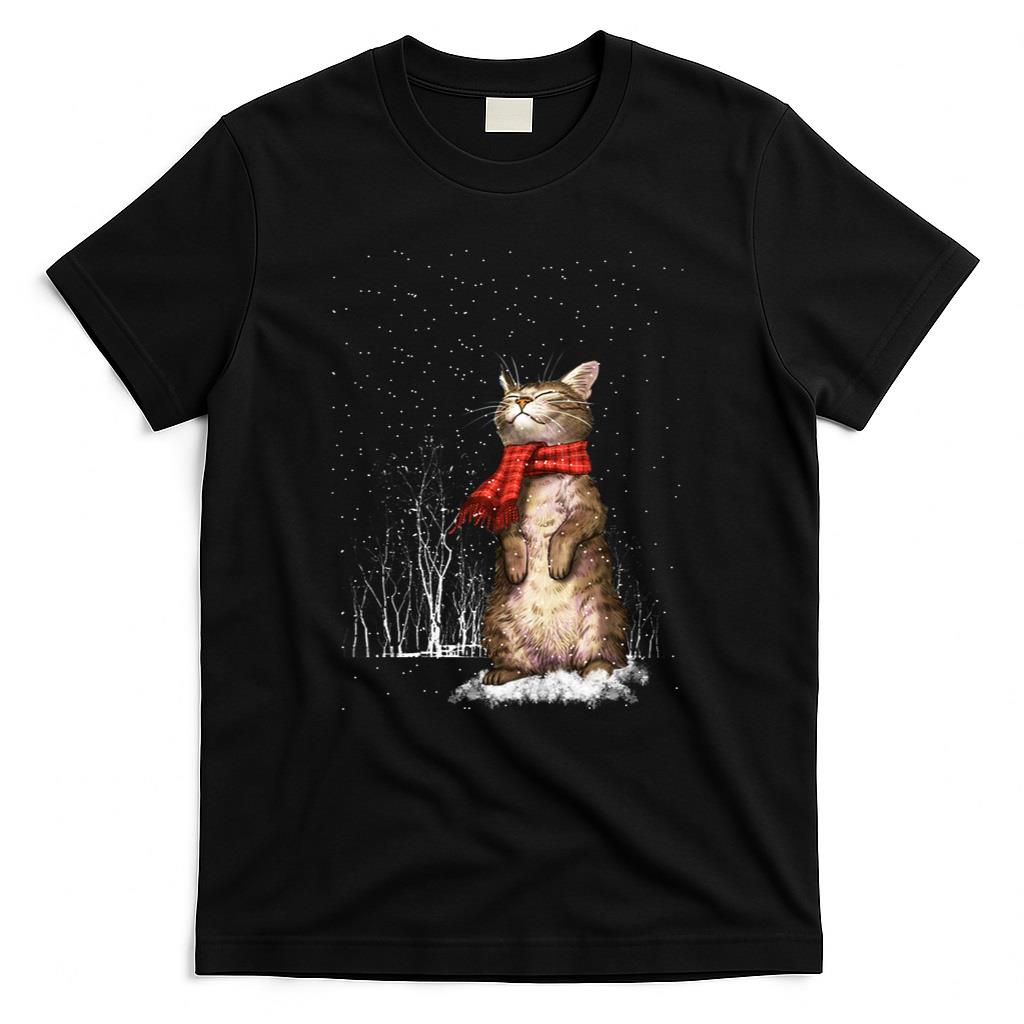 Meowy Xmas Cats Christmas Snow Kitten Funny Gift for Womans Long Sleeve T-Shirt