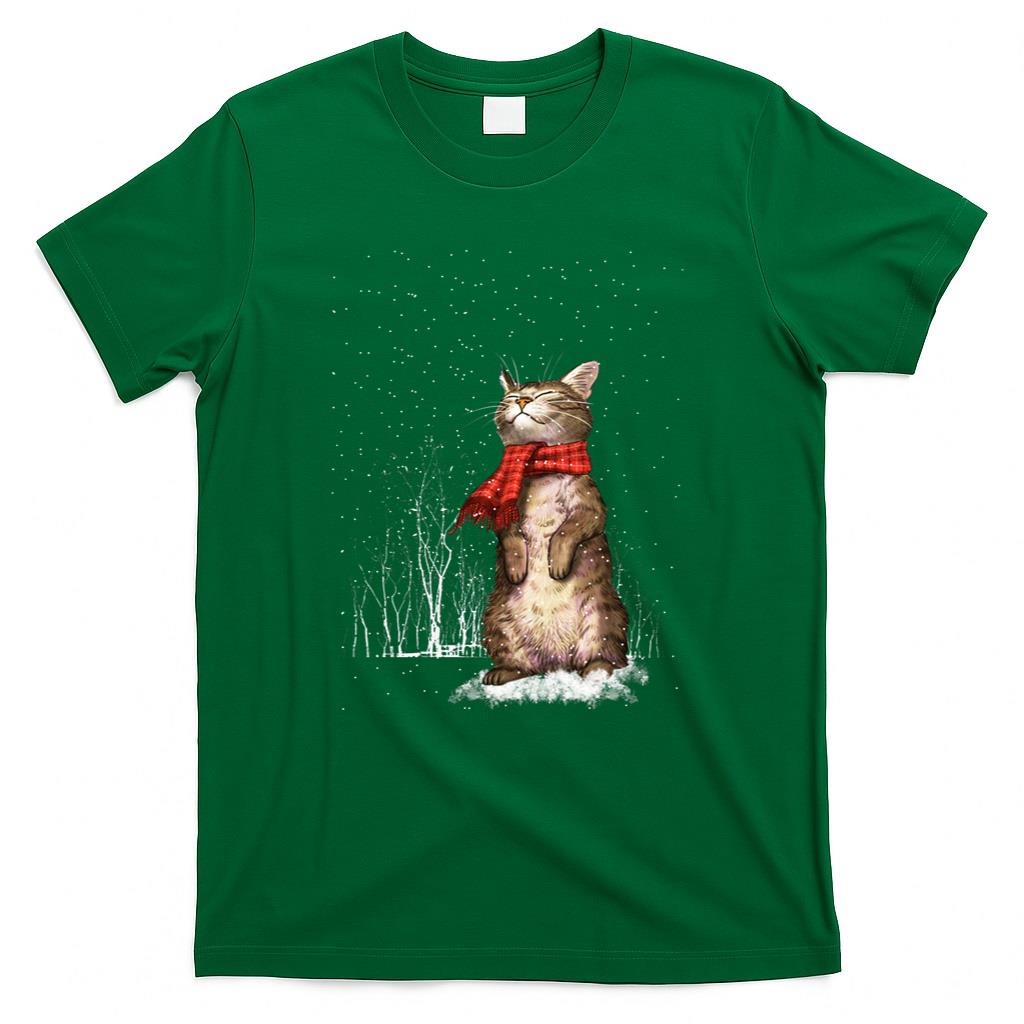 Meowy Xmas Cats Christmas Snow Kitten Funny Gift for Womans Long Sleeve T-Shirt