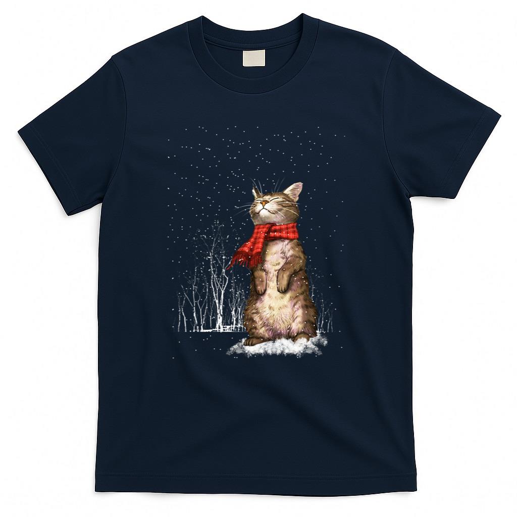 Meowy Xmas Cats Christmas Snow Kitten Funny Gift for Womans Long Sleeve T-Shirt