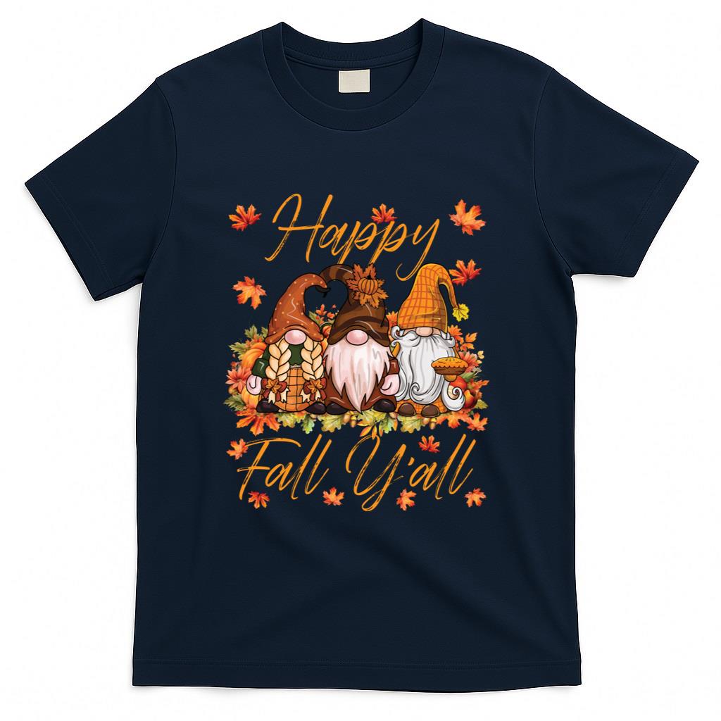 Happy Fall Yall with Autumn Gnomes Thanksgiving Day Matching Long Sleeve T-Shirt