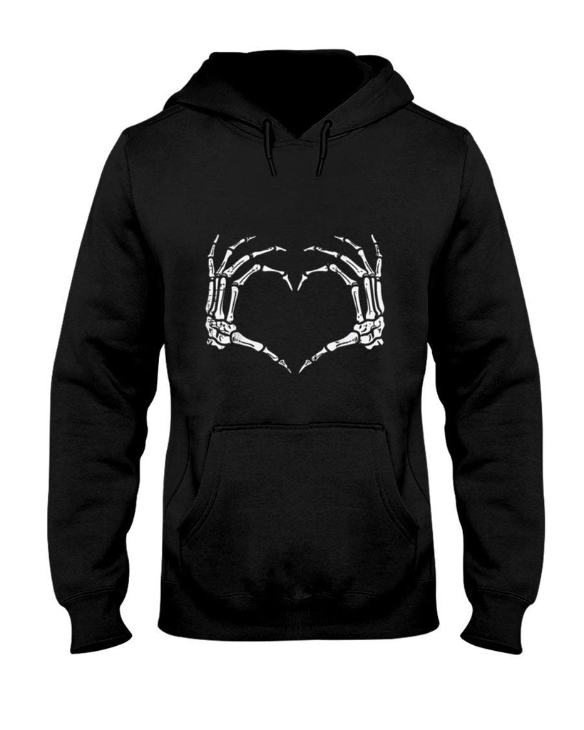 Halloween Shirt - Skeleton Hands Heart Sign Retro Halloween Costume Women Girl T-Shirt