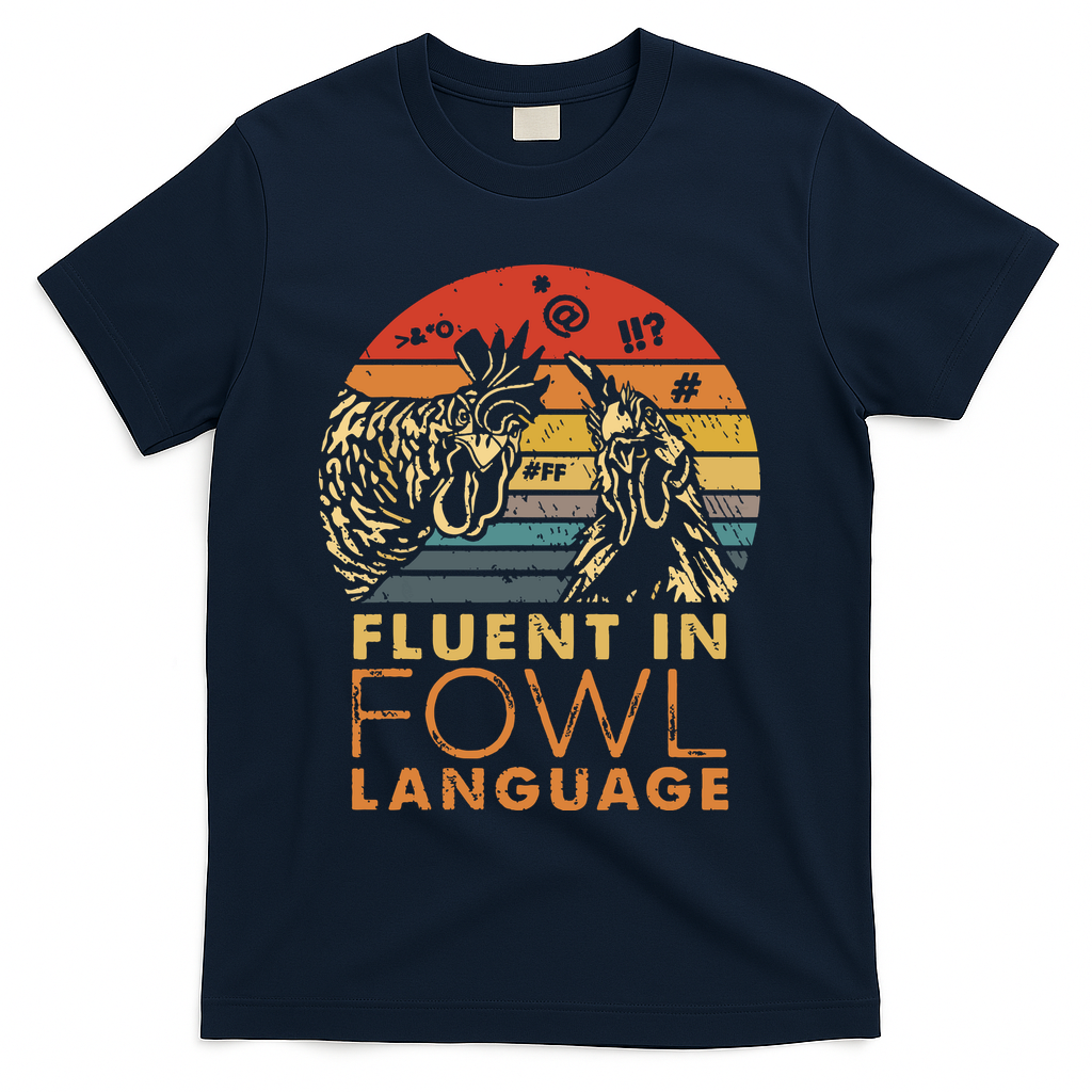 Fluent In Fowl Language Funny Chicken Meme Farm T-Shirt