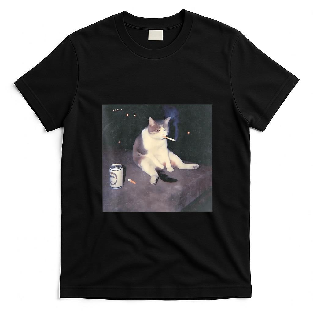 Funny Tees - Funny Smoking Cat Meme T-Shirt