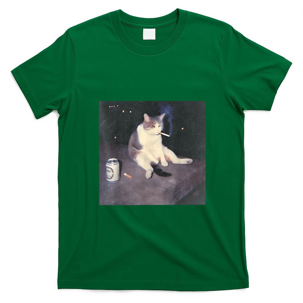 Funny Tees - Funny Smoking Cat Meme T-Shirt