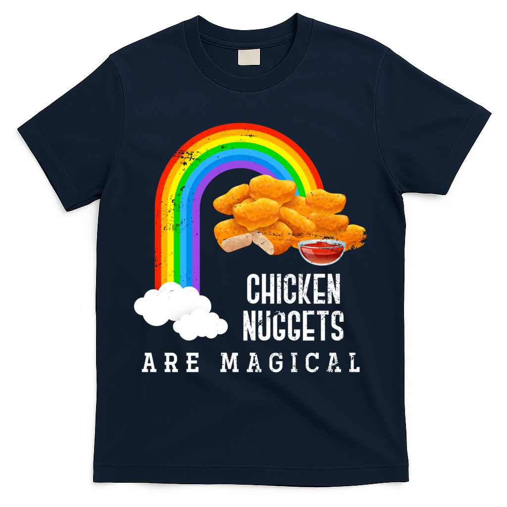 Funny Nuggets Lover Rainbow Gift Fast Food Chicken Nugget Gift T-Shirt