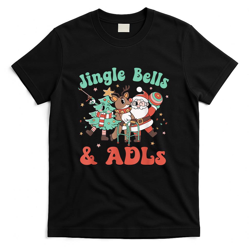Occupational Therapy Christmas Reindeer Santa ADLS New OT T-Shirt