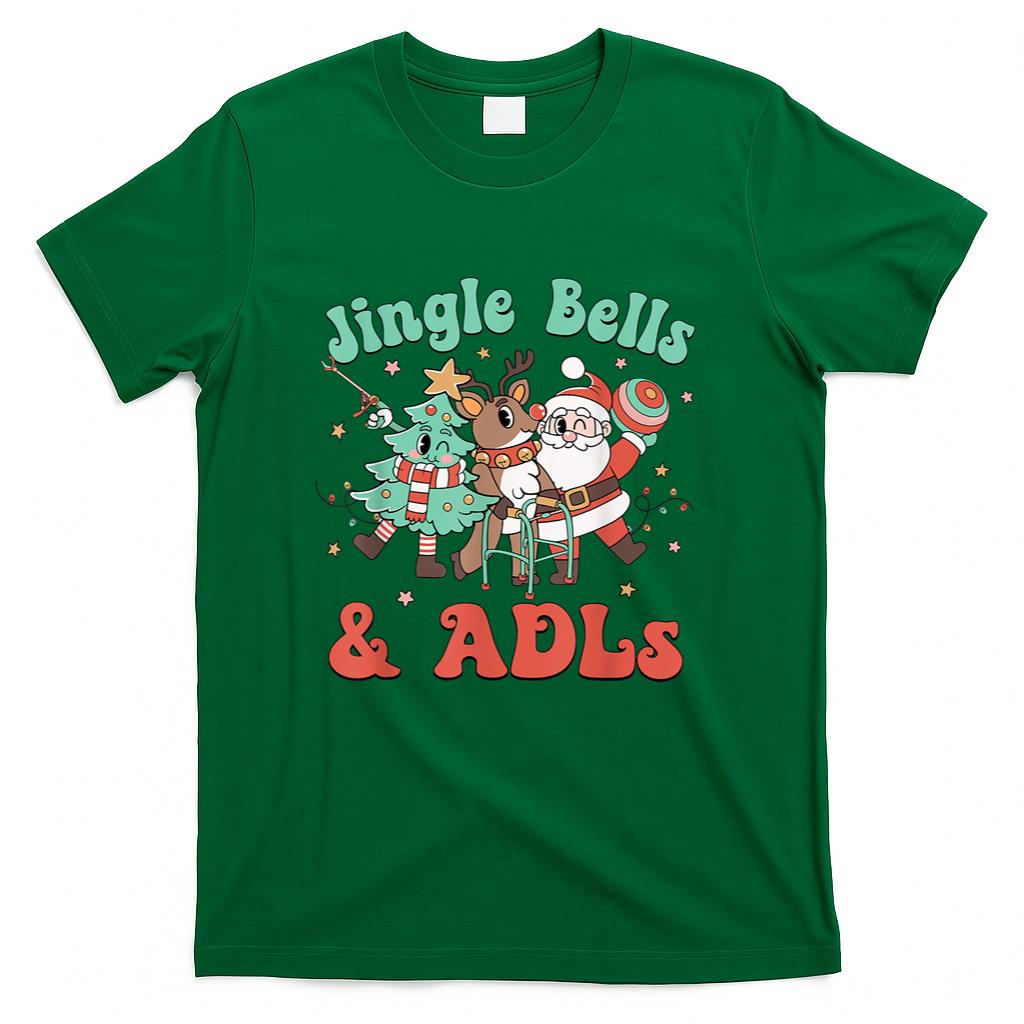 Occupational Therapy Christmas Reindeer Santa ADLS New OT T-Shirt