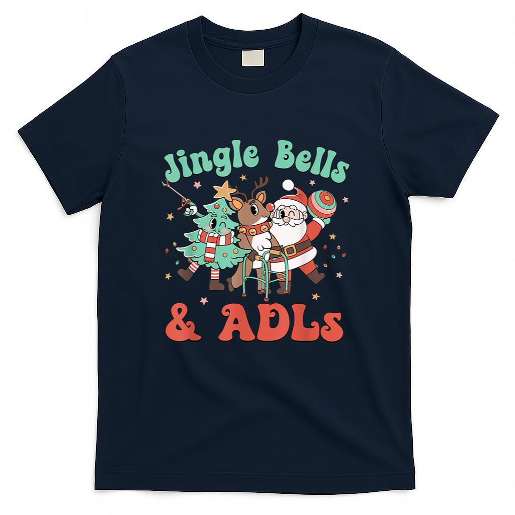 Occupational Therapy Christmas Reindeer Santa ADLS New OT T-Shirt