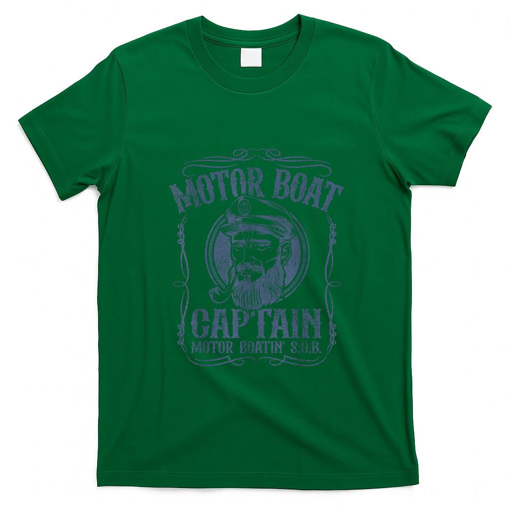Funny Tees - Motor Boat Captain Funny Pontoon Boating Motor Boatin Lake T-Shirt