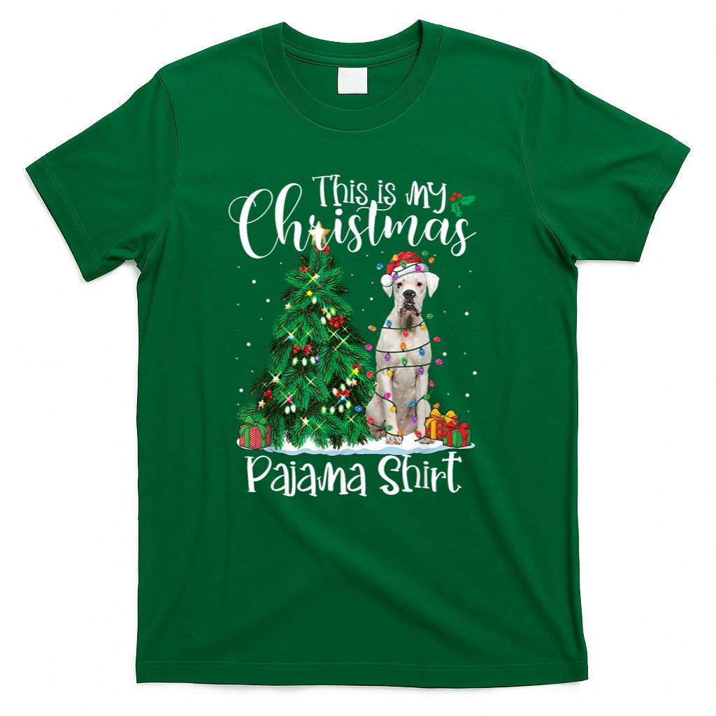 This Is My Christmas Pajama Shirt White Boxer Lover Dog T-Shirt