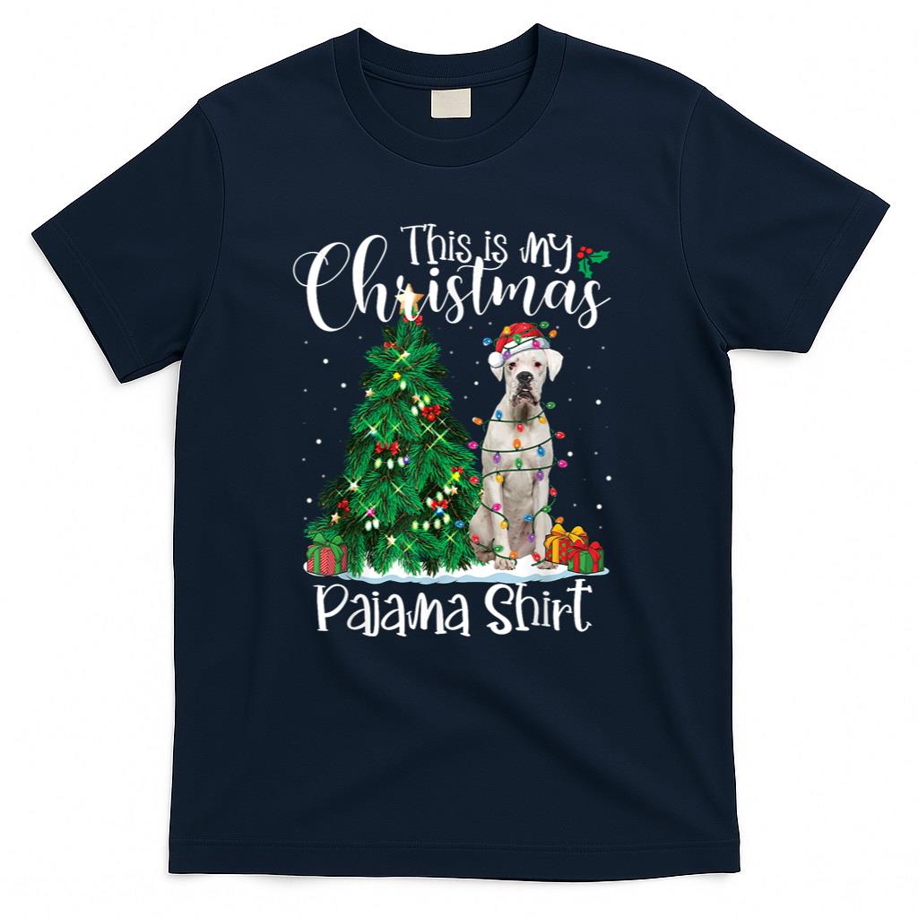 This Is My Christmas Pajama Shirt White Boxer Lover Dog T-Shirt