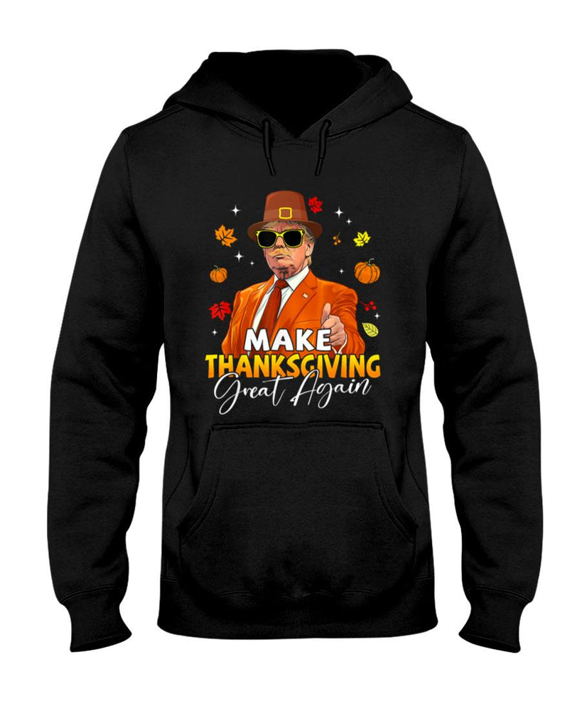 Make Thanksgiving Great Again Autumn Fall Leaves Trump Funny T-Shirt