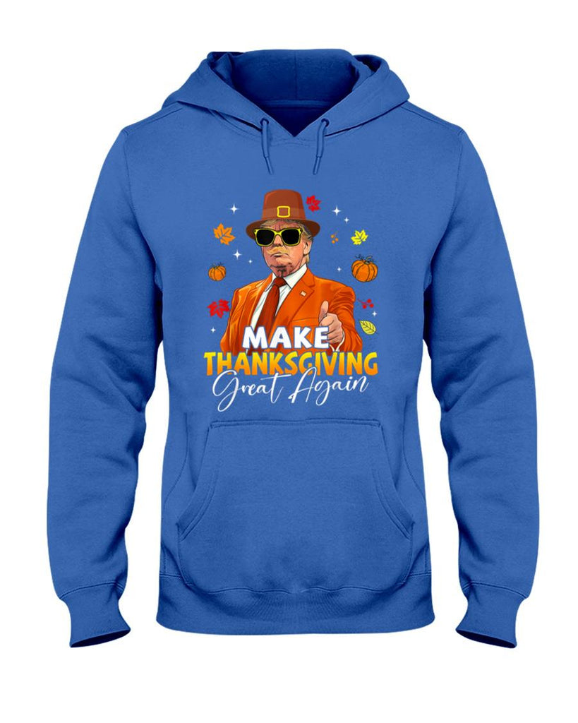 Make Thanksgiving Great Again Autumn Fall Leaves Trump Funny T-Shirt