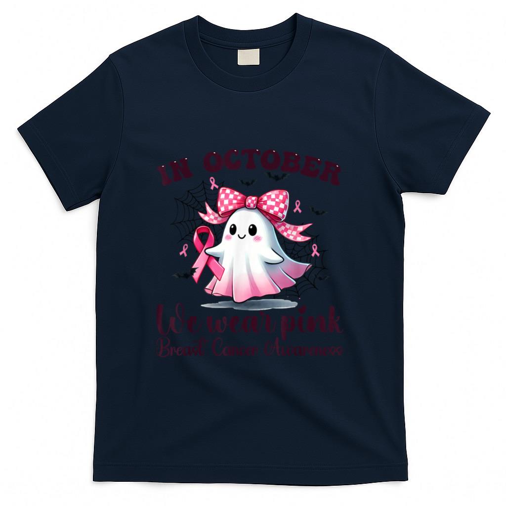Halloween In October We Wear Pink Breast Cancer Awareness T-Shirt