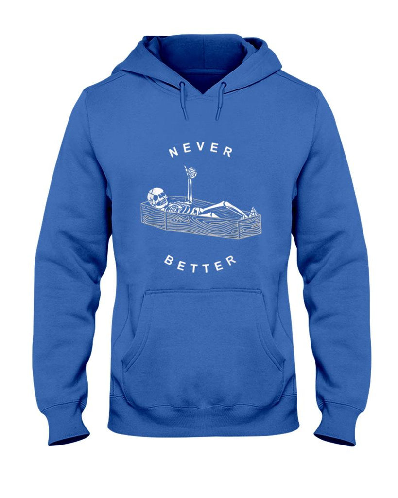 Halloween Shirt - Never Better Skull Skeleton In The Coffin Halloween T-Shirt