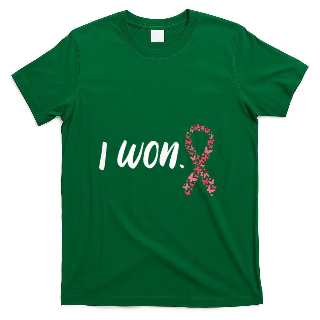 I Won Breast Cancer Awareness Support Pink Ribbon Survivor T-Shirt
