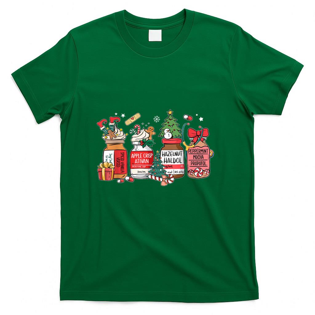 Christmas Nurse Funny Peppermint Mocha Propofol ER ED ICU RN T-Shirt