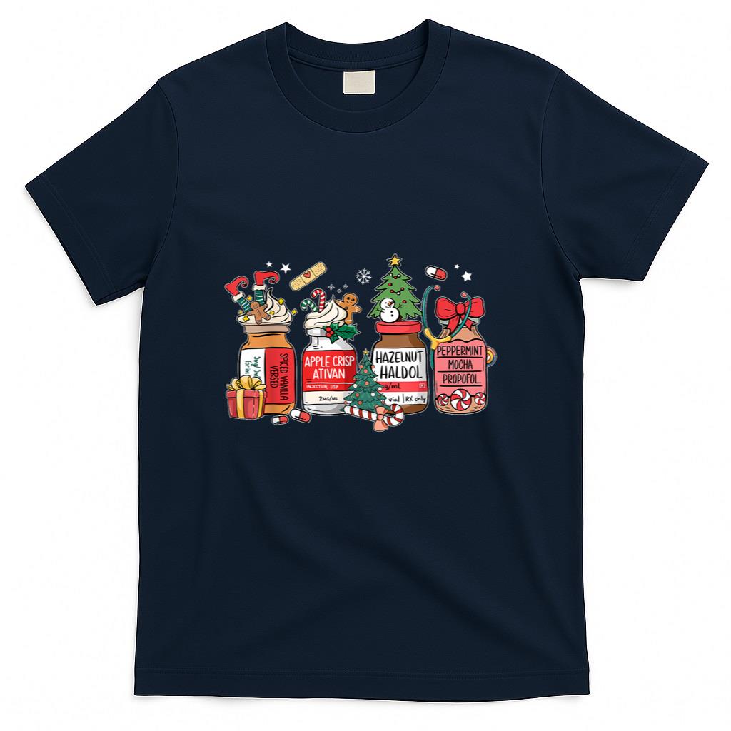Christmas Nurse Funny Peppermint Mocha Propofol ER ED ICU RN T-Shirt