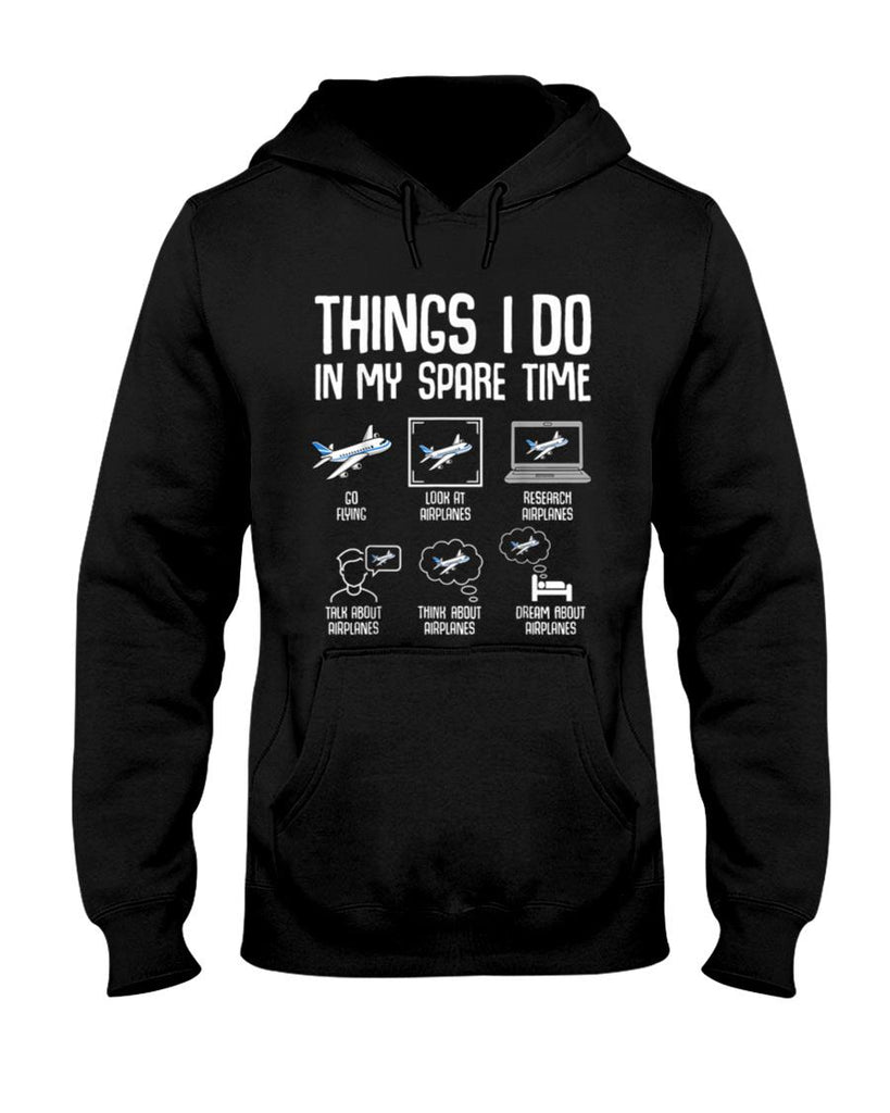 Airplane Things I Do In My Spare Time Plane Pilot Kids Men T-Shirt