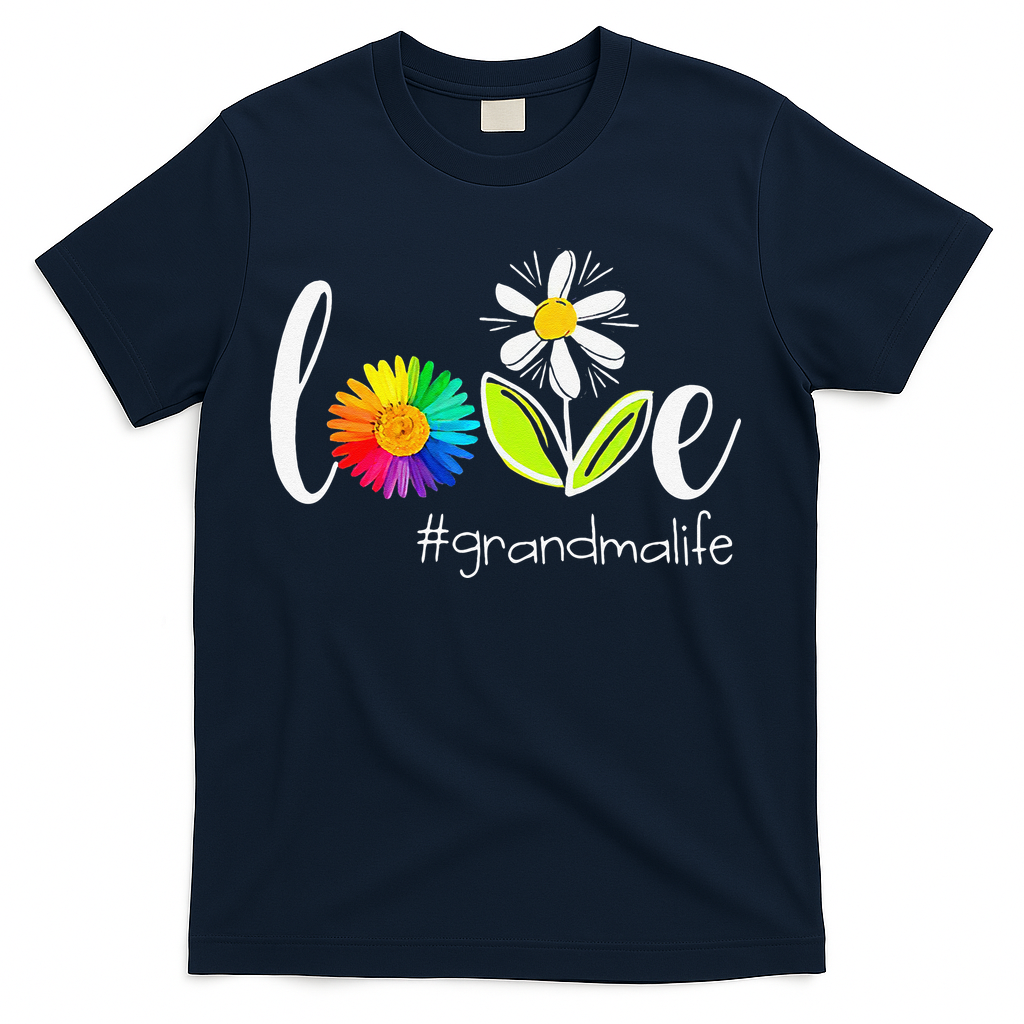 Love Grandma Life Wildlife Flower T-Shirt