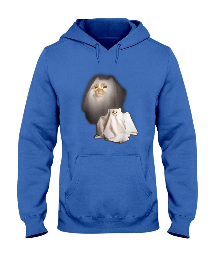 Funny Tees - Ghost Cat Meme Funny Halloween Men Women Kids T-Shirt