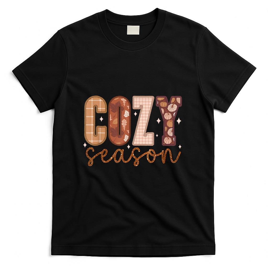 Cozy Season Pumpkin Autumn Fall Yall Leaves Thanksgiving T-Shirt