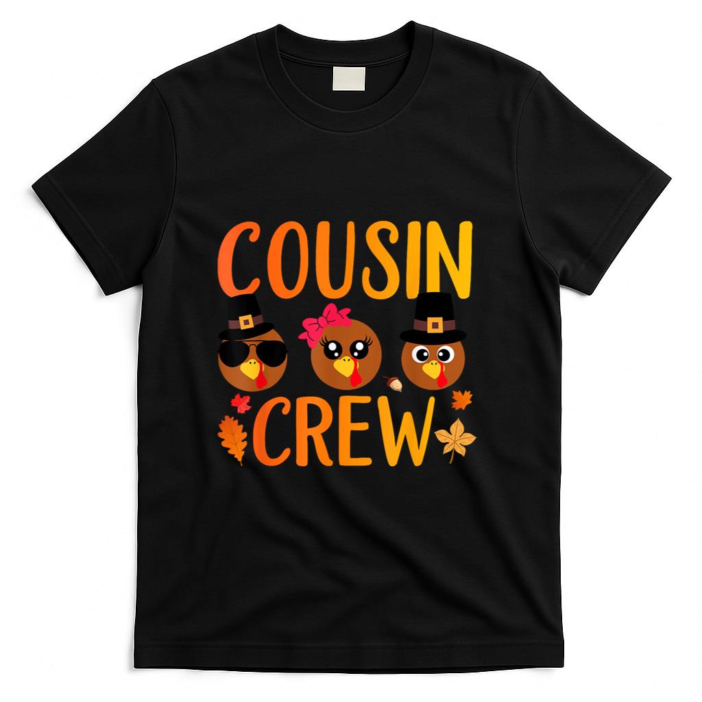 Cousin Crew Thanksgiving Kids Family Matching Turkey Day T-Shirt