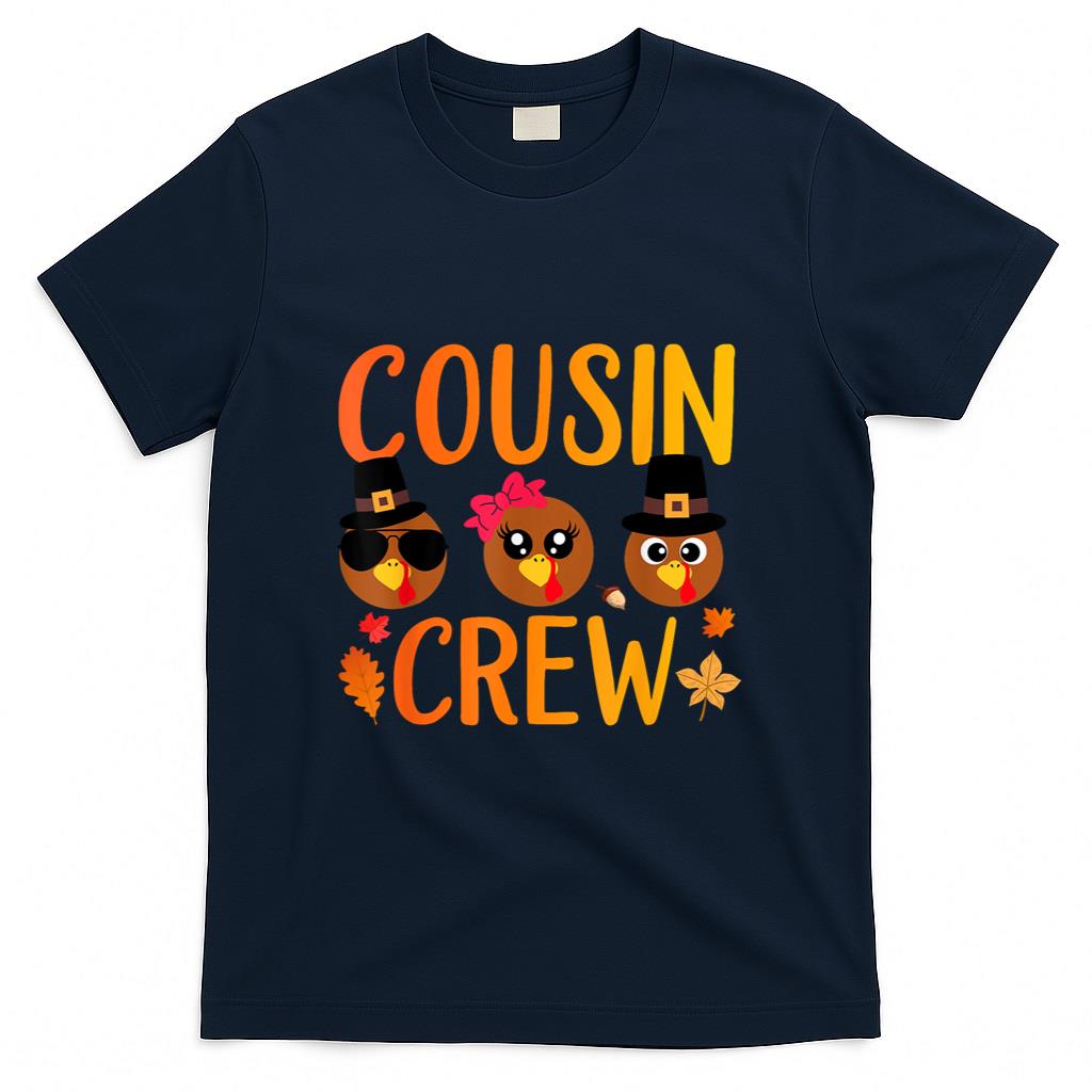 Cousin Crew Thanksgiving Kids Family Matching Turkey Day T-Shirt