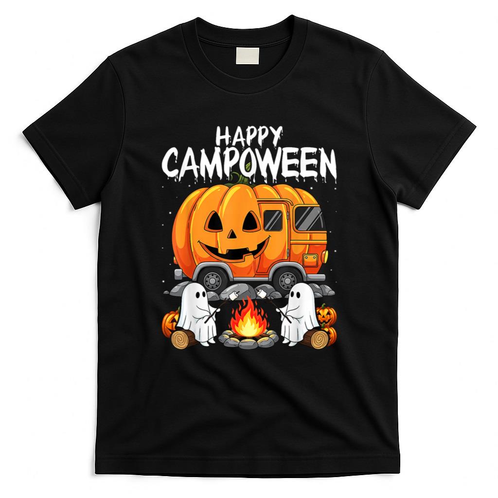 Halloween Shirt - Happy Camp-O-Ween Halloween Camping Ghosts and Campfires T-Shirt