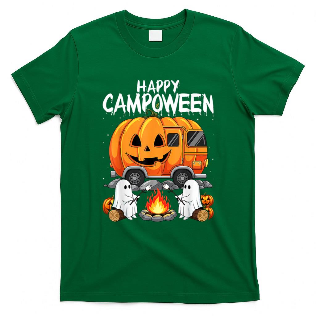 Halloween Shirt - Happy Camp-O-Ween Halloween Camping Ghosts and Campfires T-Shirt