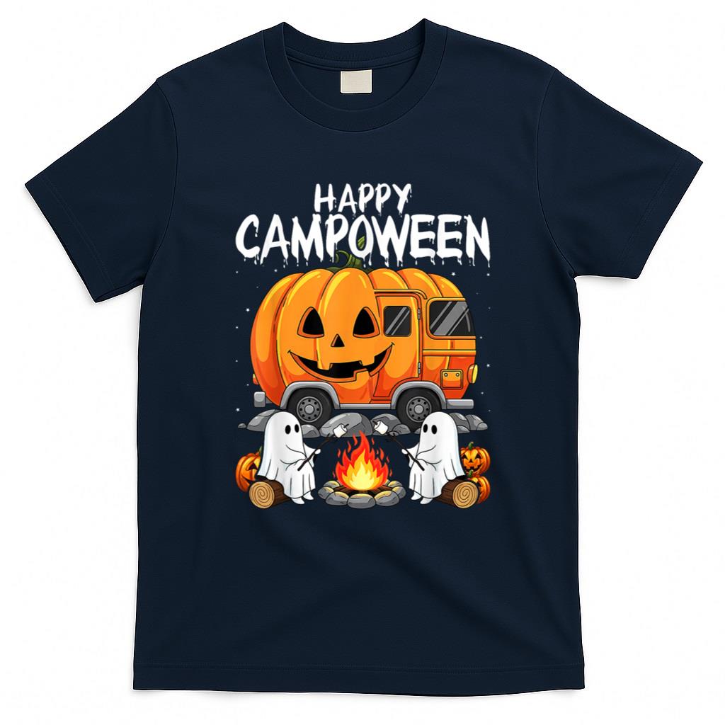 Halloween Shirt - Happy Camp-O-Ween Halloween Camping Ghosts and Campfires T-Shirt