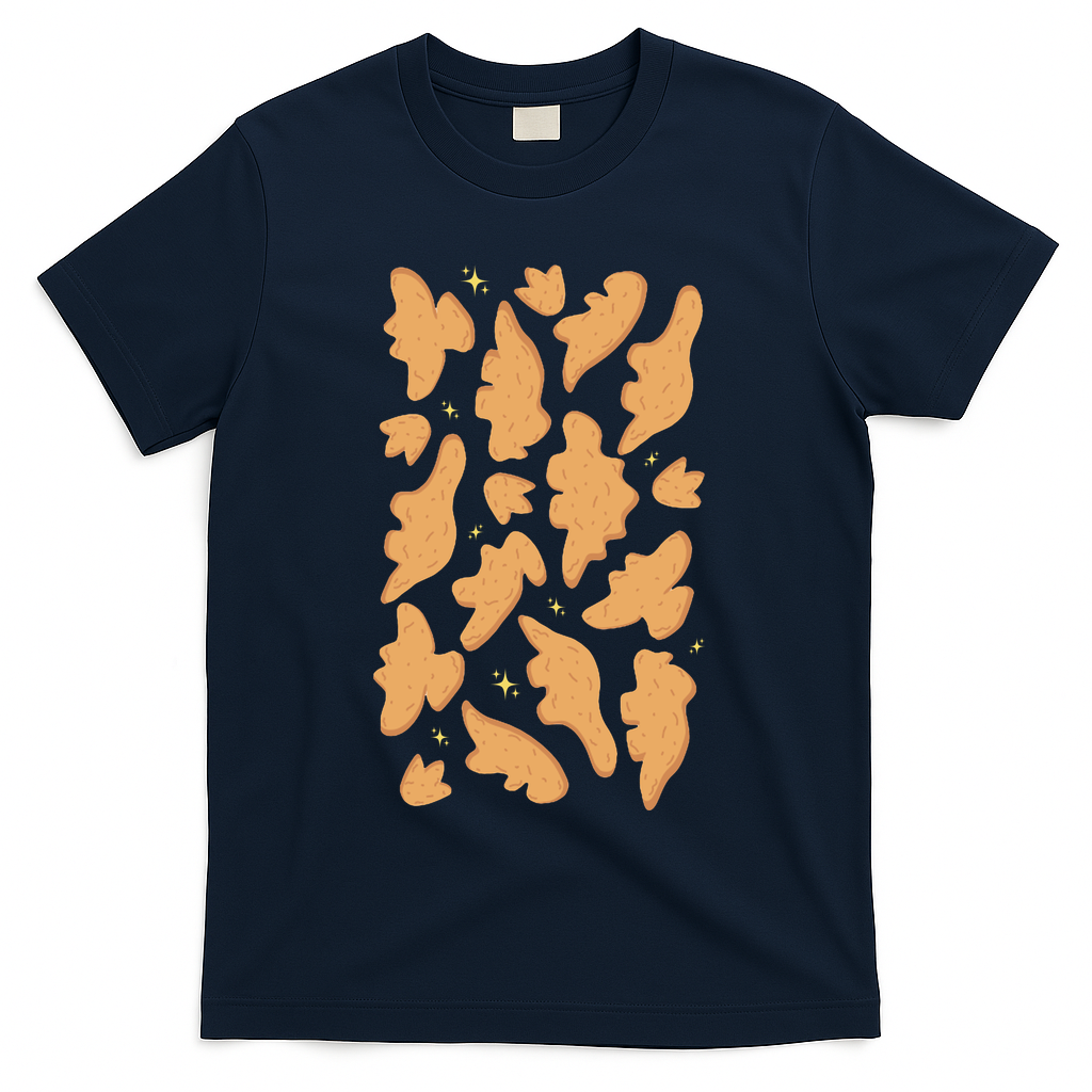 Dino Nuggies Chicken Nuggets Pattern T-Shirt