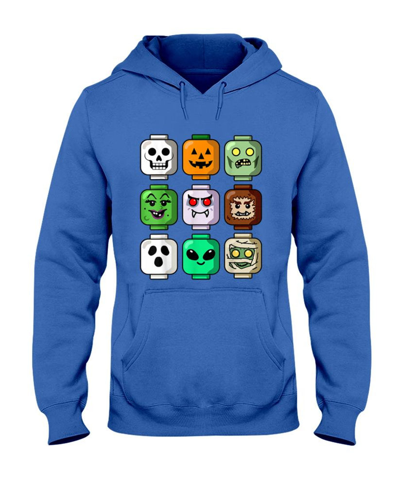 Halloween Shirt - Halloween Building Brick Head Pumpkin Ghost Zombie Boys T-Shirt