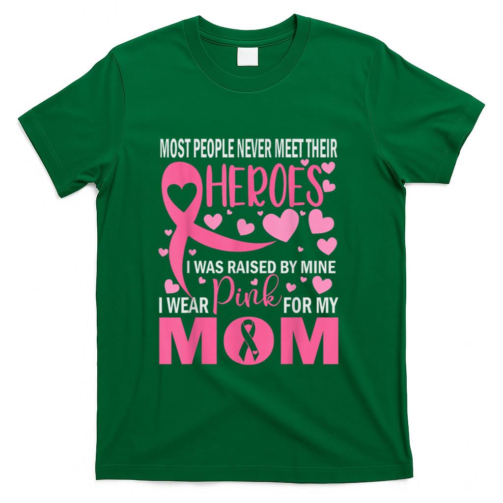 I Wear Pink For My Mom Breast Cancer Awareness Kids Support T-Shirt
