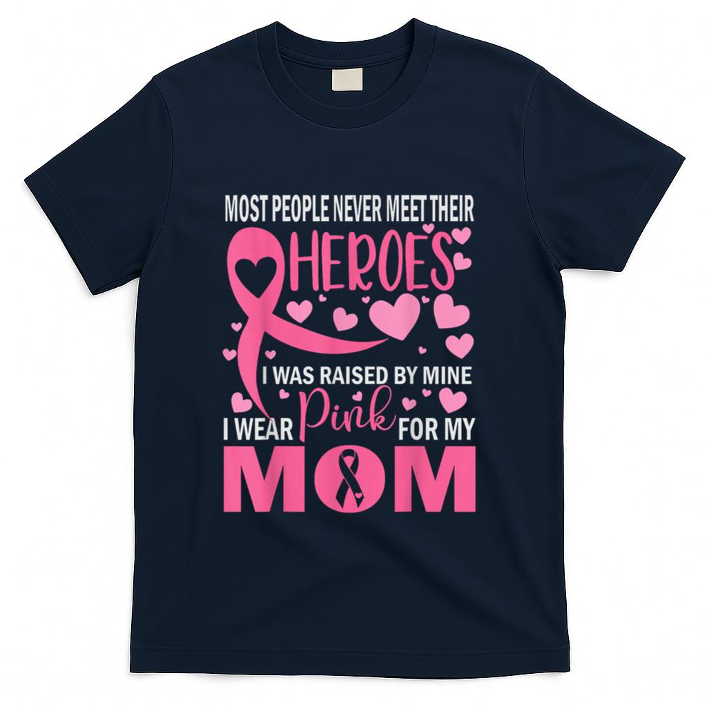 I Wear Pink For My Mom Breast Cancer Awareness Kids Support T-Shirt