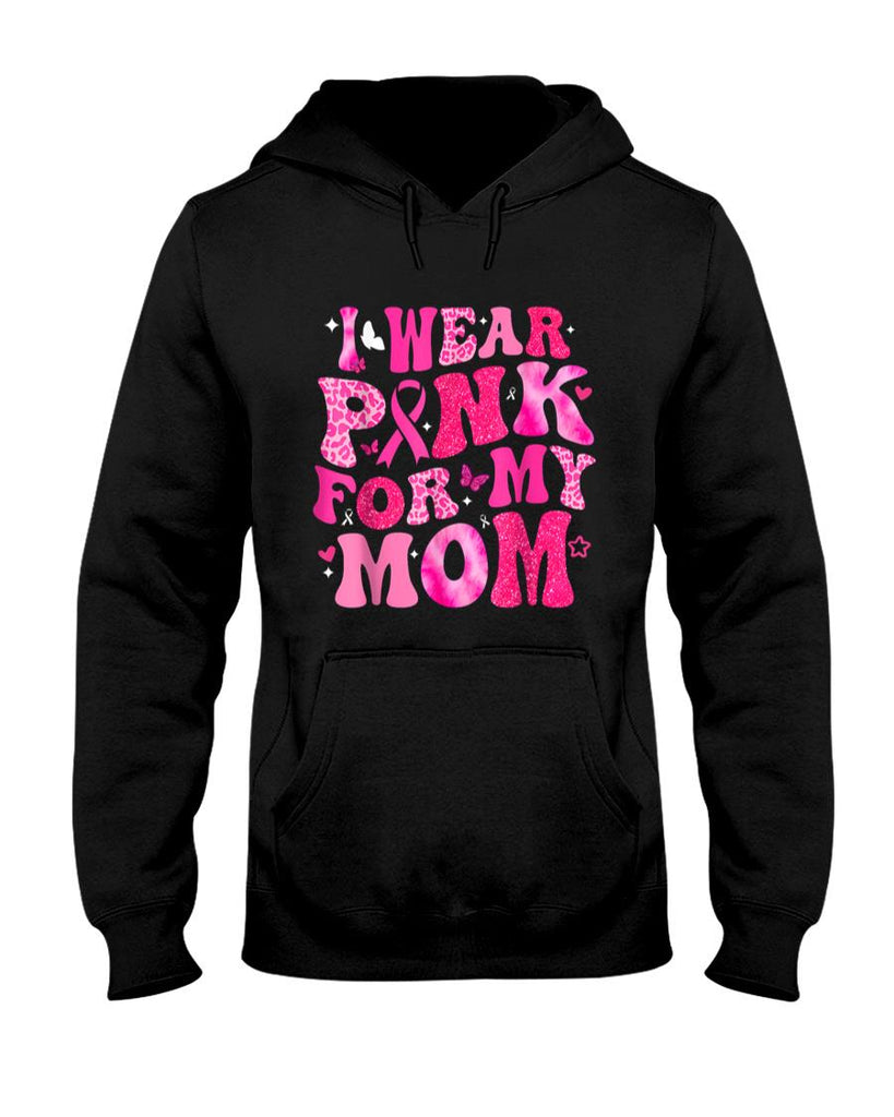I Wear Pink For My Mom Breast Cancer Support Squad Kid Women T-Shirt
