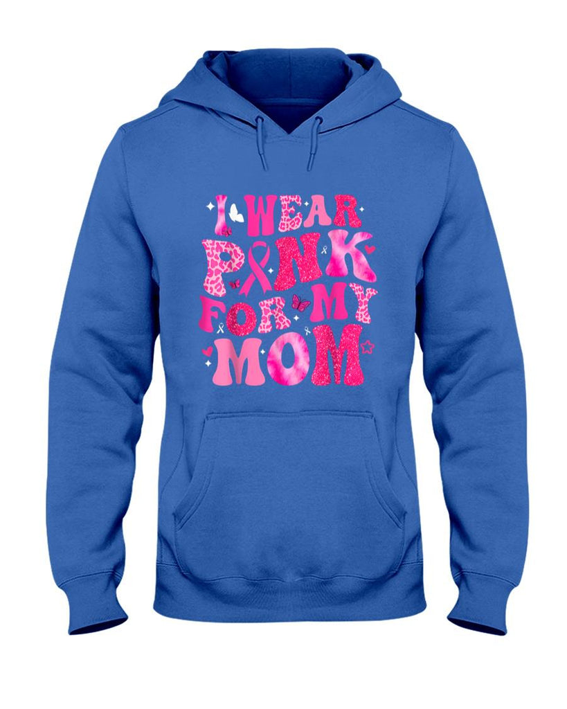 I Wear Pink For My Mom Breast Cancer Support Squad Kid Women T-Shirt