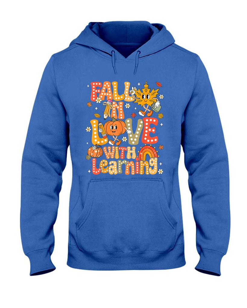 Fall In Love With Learning Autumn Thanksgiving Pumpkin Kids T-Shirt