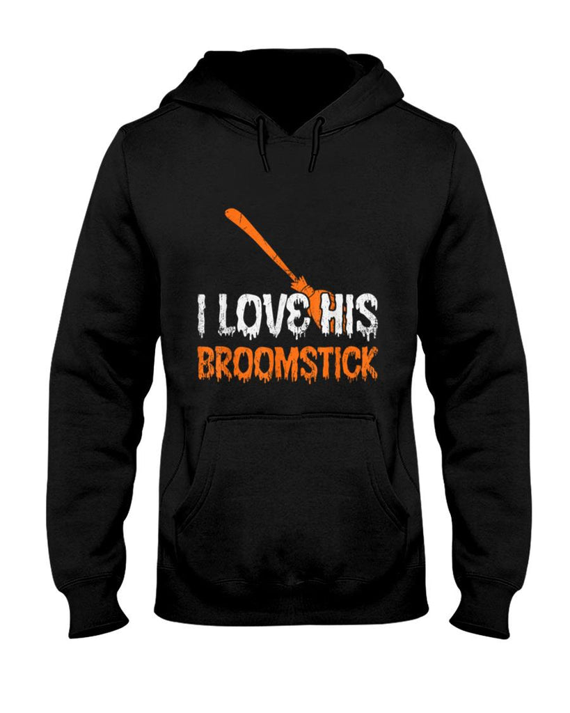 I Love His Broomstick I Love Her Pumpkins Halloween Couples T-Shirt