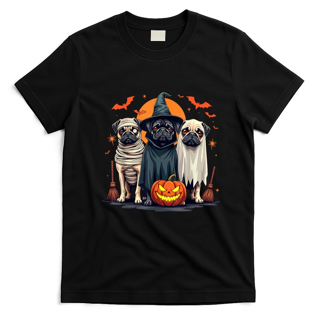 Pet Mom Halloween Shirt - Pug Halloween Costume Mom Witch Ghost Dog Lover T-Shirt