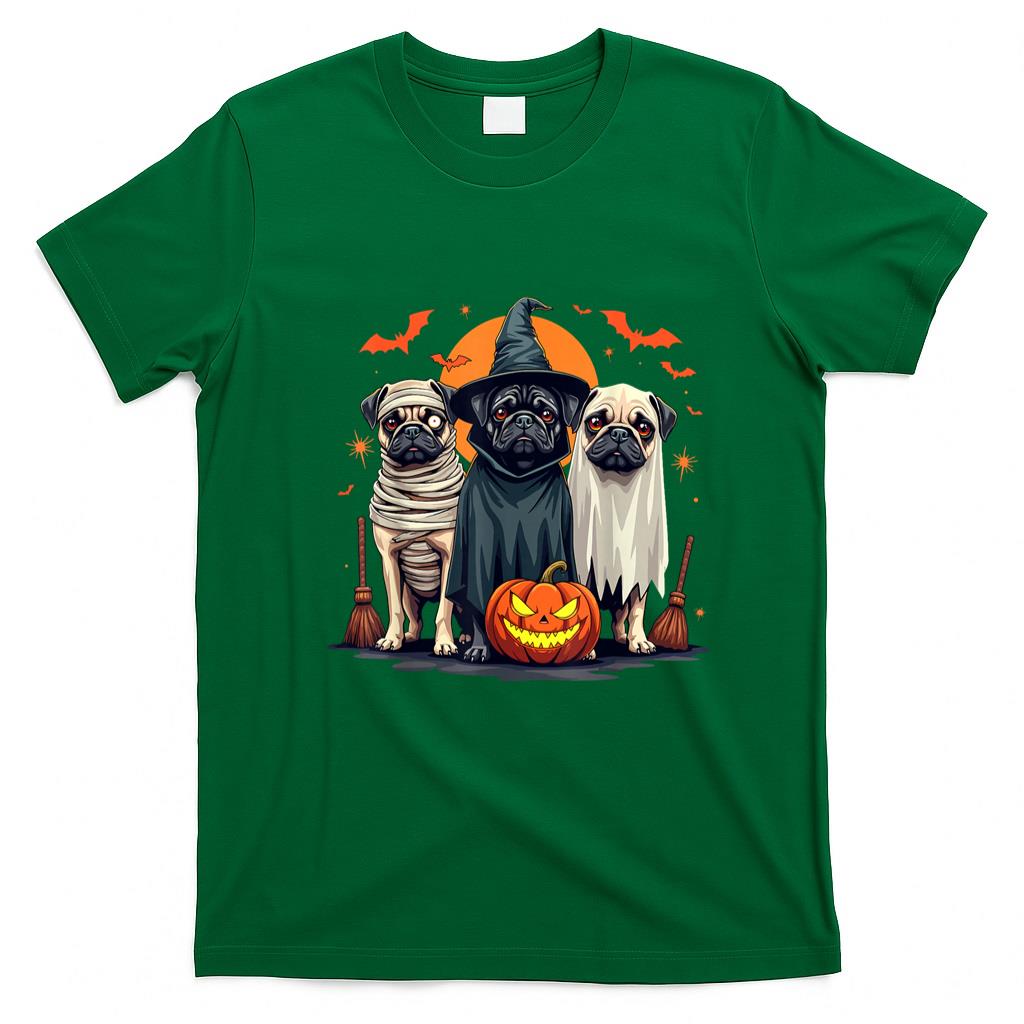 Pet Mom Halloween Shirt - Pug Halloween Costume Mom Witch Ghost Dog Lover T-Shirt