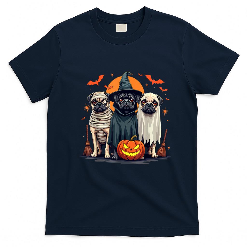 Pet Mom Halloween Shirt - Pug Halloween Costume Mom Witch Ghost Dog Lover T-Shirt