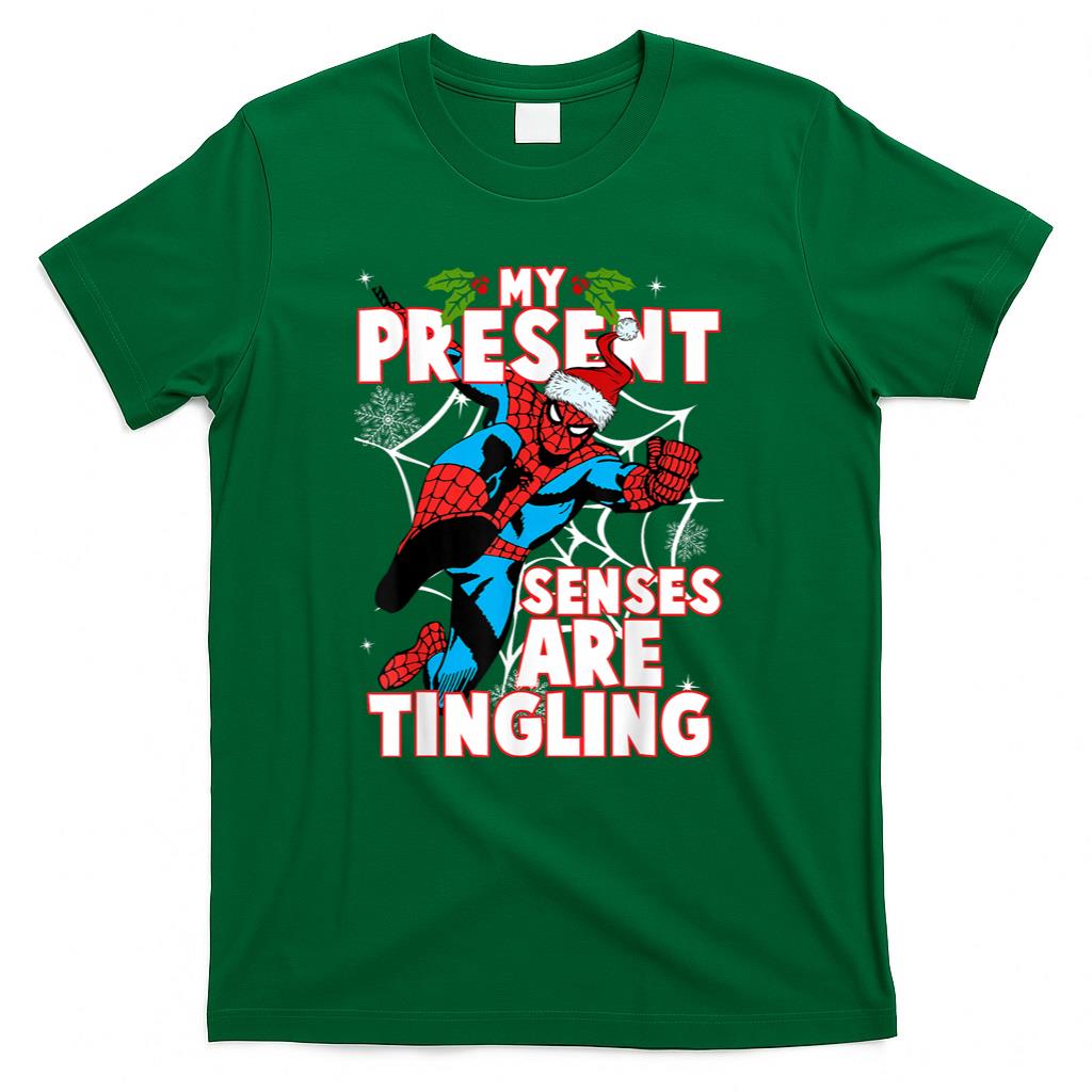 Marvel Spider-Man Present Senses Tingling Christmas T-Shirt