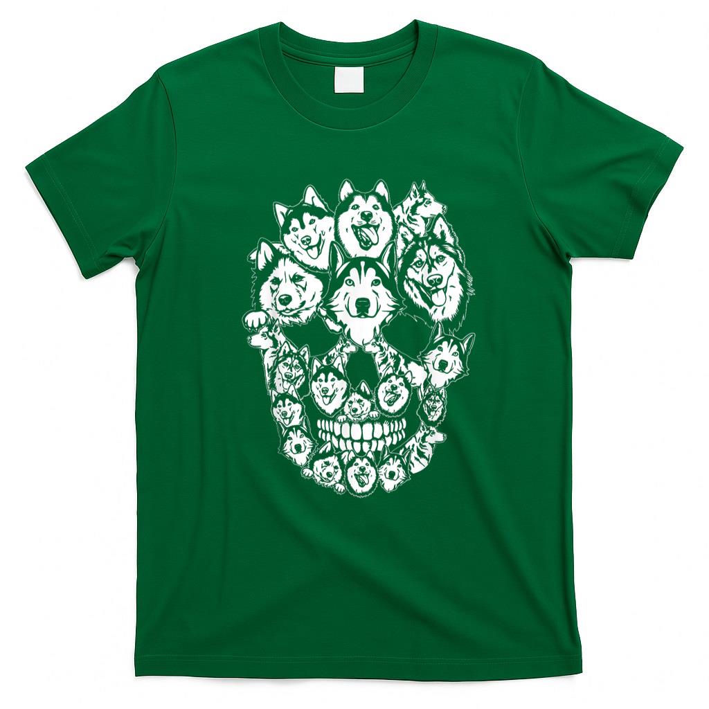 Pet Mom Halloween Shirt - Funny Halloween Costume Skull Siberian Husky Dog Lover Men Women Kids T-Shirt