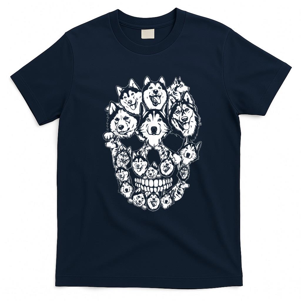 Pet Mom Halloween Shirt - Funny Halloween Costume Skull Siberian Husky Dog Lover Men Women Kids T-Shirt