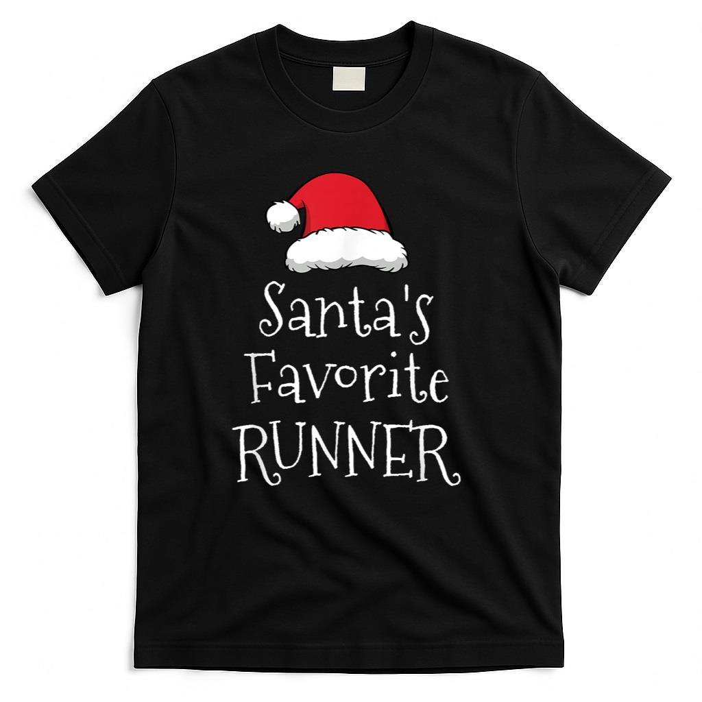 Santas Favorite Runner - Christmas Funny Running Gift T-Shirt